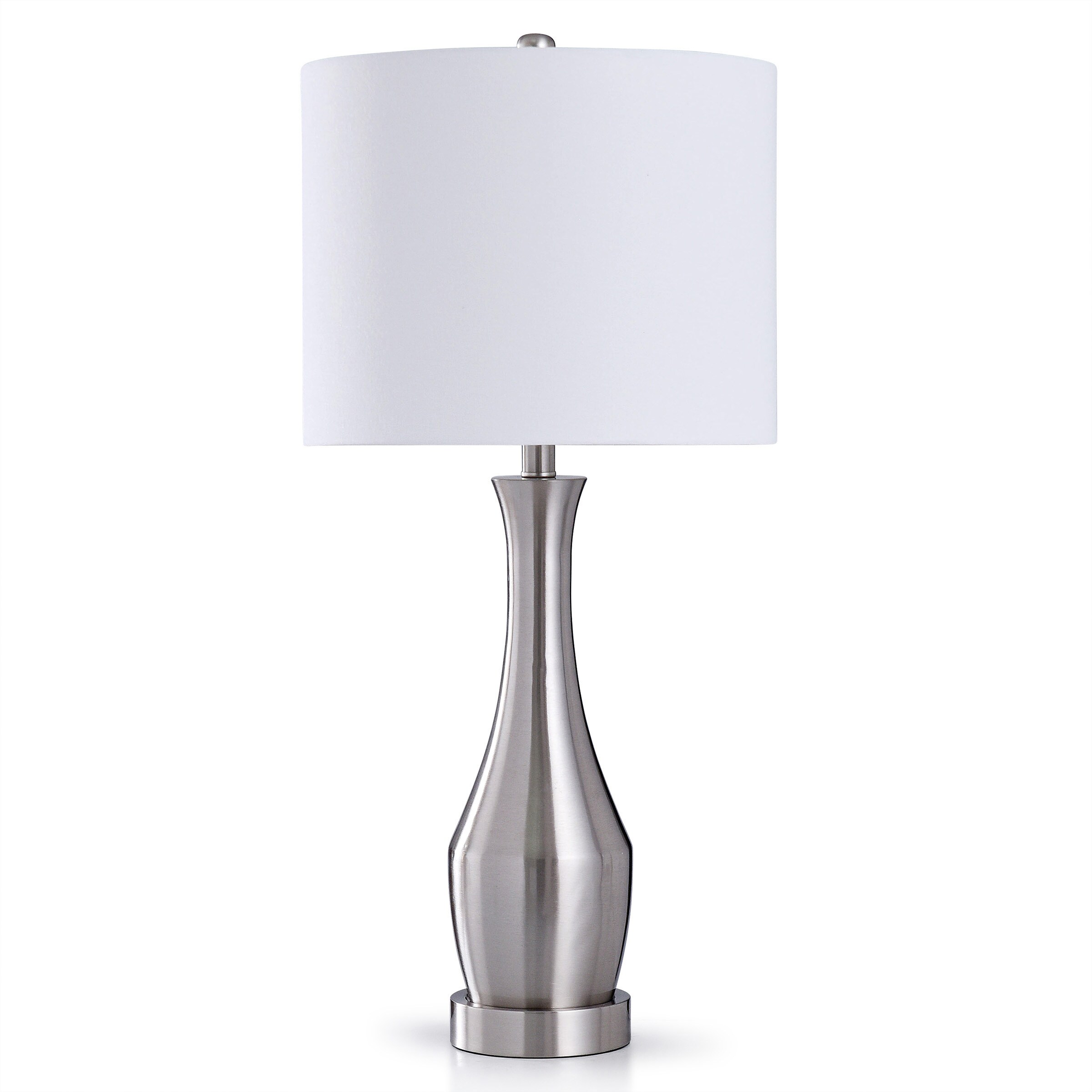 Modern Polished Chrome Touch Table Lamp Bedside Light with Glass Shades 