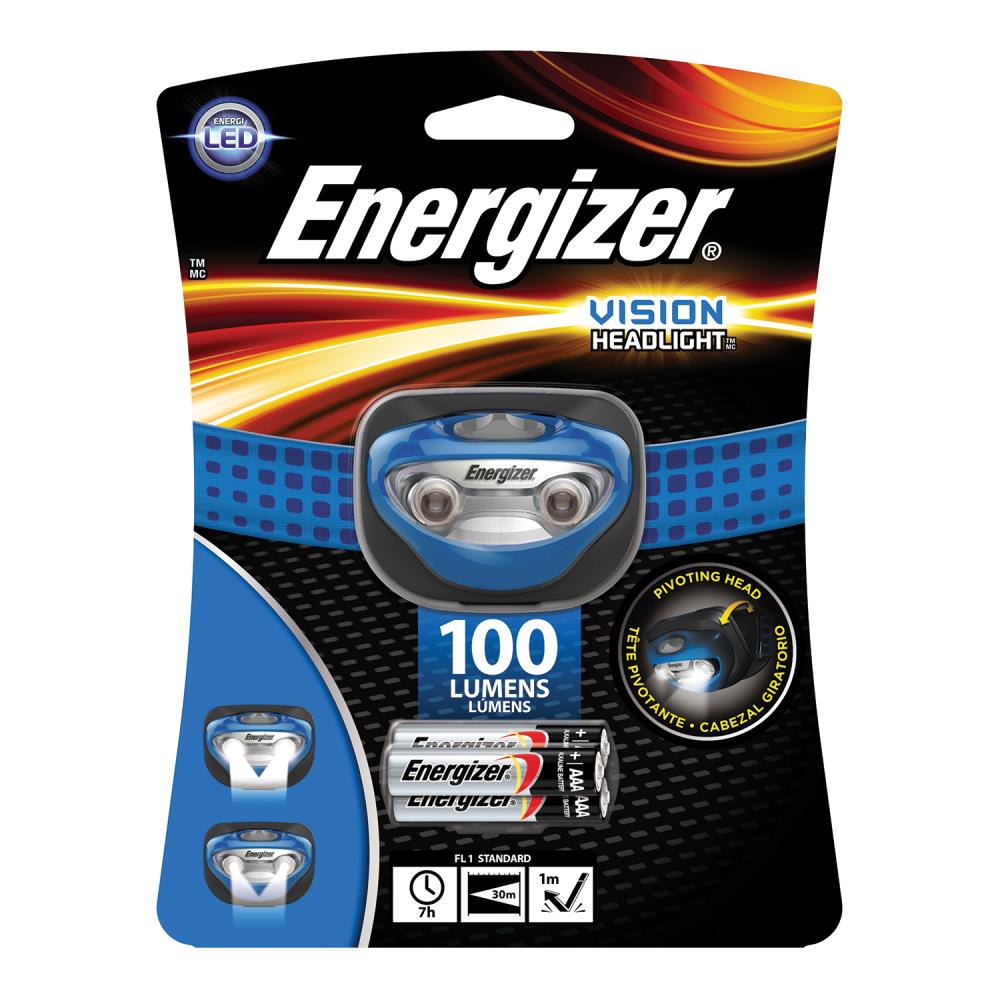 Energizer Vision 100 Lumens Super Bright Headlight LED with 3 AAA Batteries 