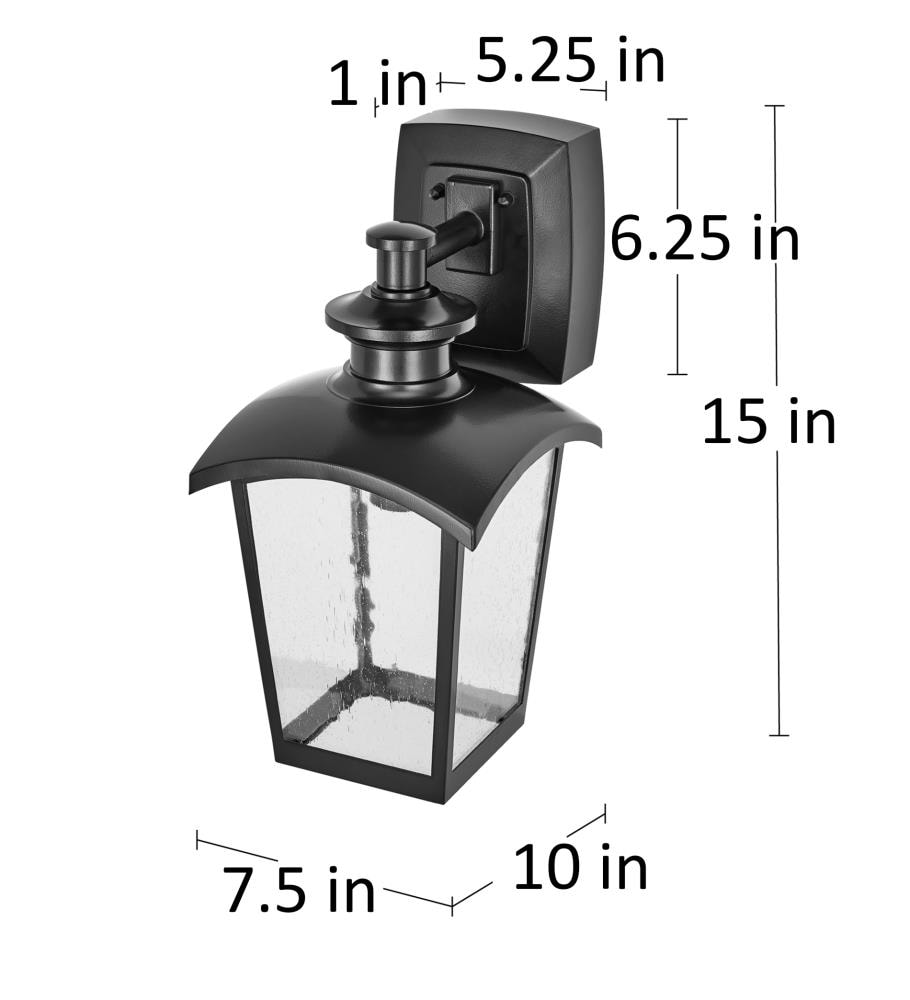 Home Luminaire 1-Light 15-in Black Outdoor Wall Light at Lowes.com