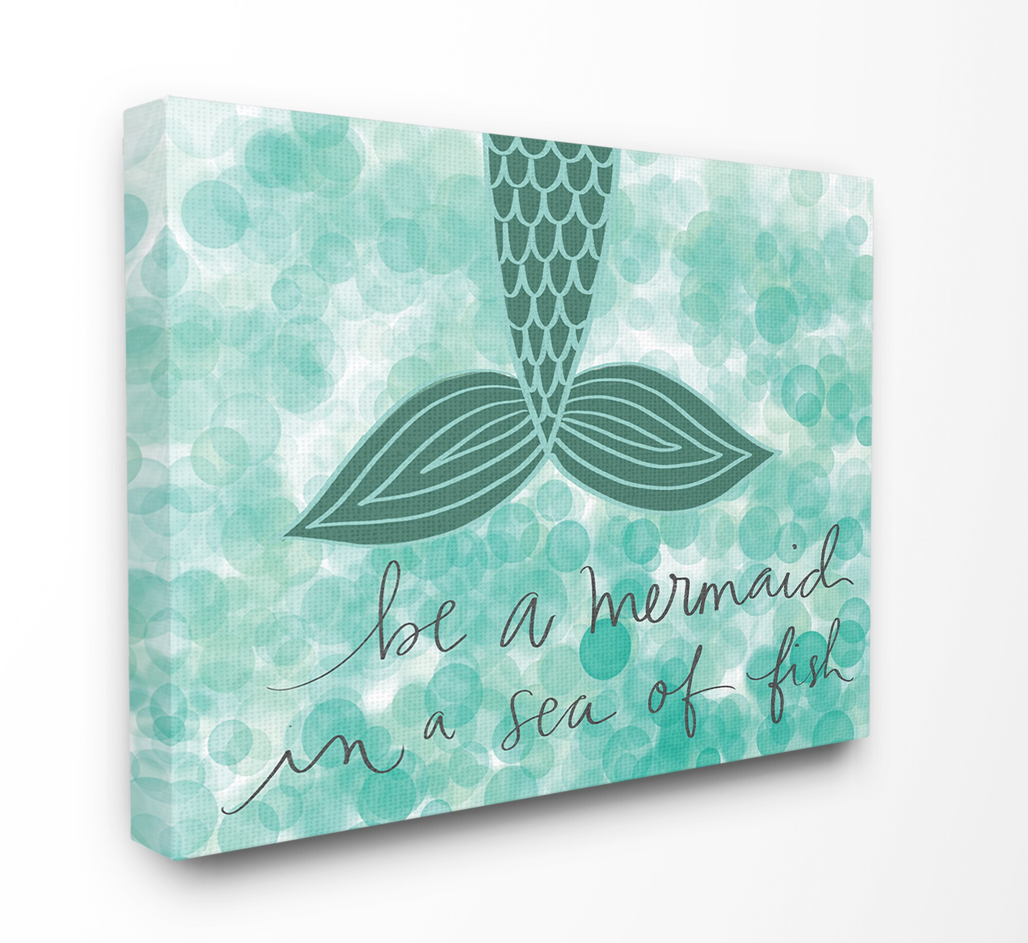 24 x 1.5 x 24 Proudly Made in USA Stupell Home Décor Mermaid or Live By the Sea Stretched Canvas Wall Art