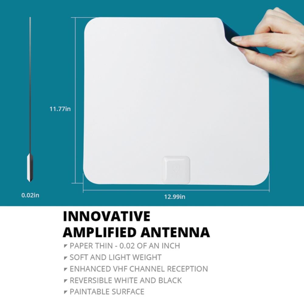 Antop Antenna Inc At-100b Paper Thin Smartpass Amplified Indoor Hdtv Antenna 