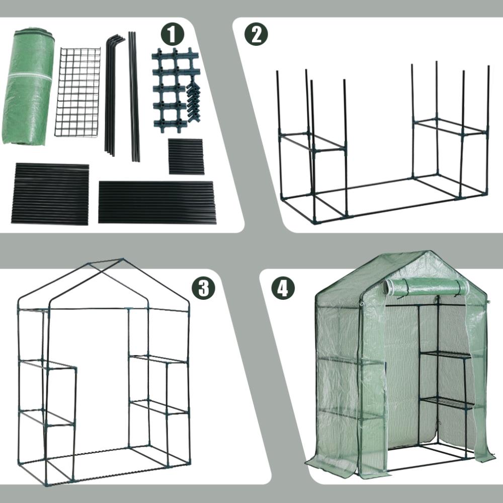 FDW Greenhouse 55-ft L x 28-ft W x 76-ft H Green Greenhouse Kit in 