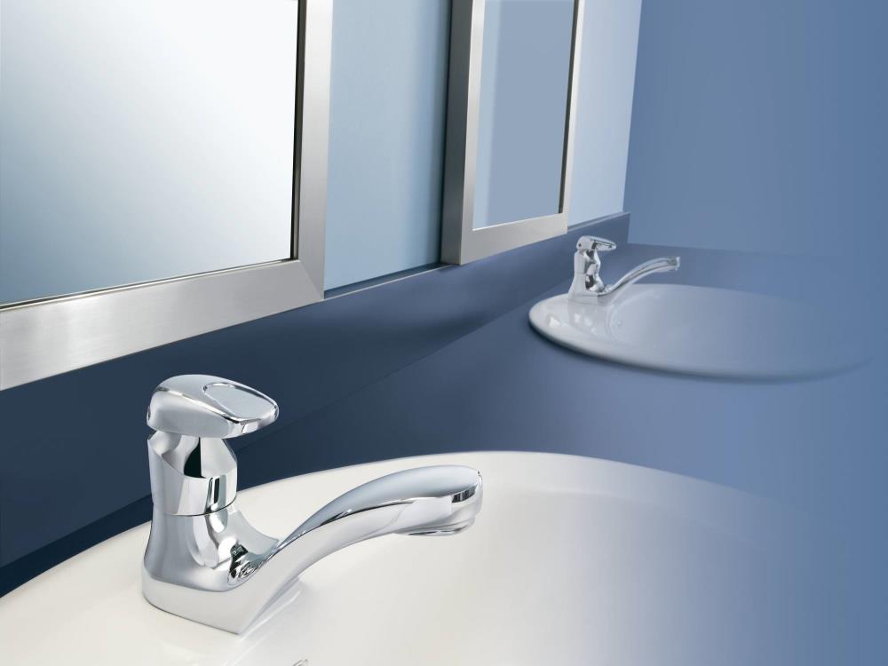 Moen Commercial Chrome 1-Handle 4-in Centerset Bathroom Sink Faucet