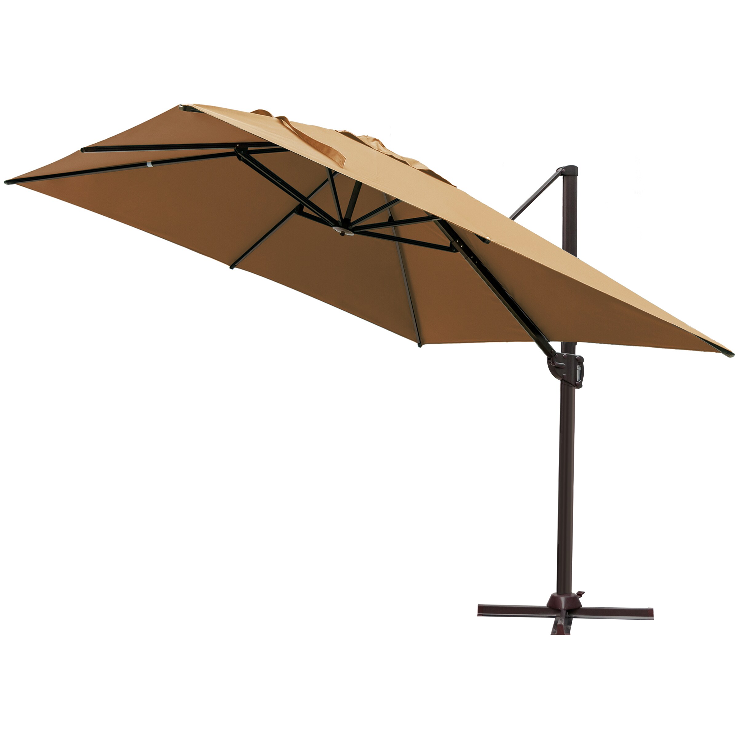 10ft Patio Umbrella Offset Cantilever 360°Rotation Outdoor Market Table Sunshade 