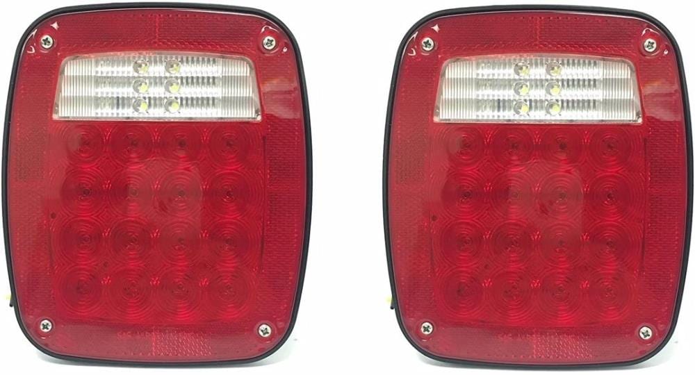 Flatbed For Truck Vans Boat Jeep MaxxHaul 80685 Universal Square 12V Combination 38 LED Signal Tail Light Trailer RV 2 Pack SUV Regular 