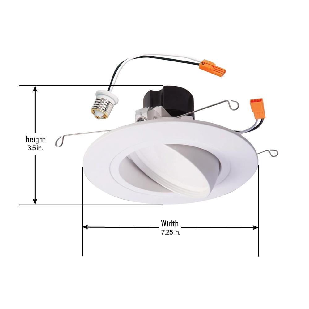 Photo 1 of Halo 6-in White Gimbal Recessed Light Trim