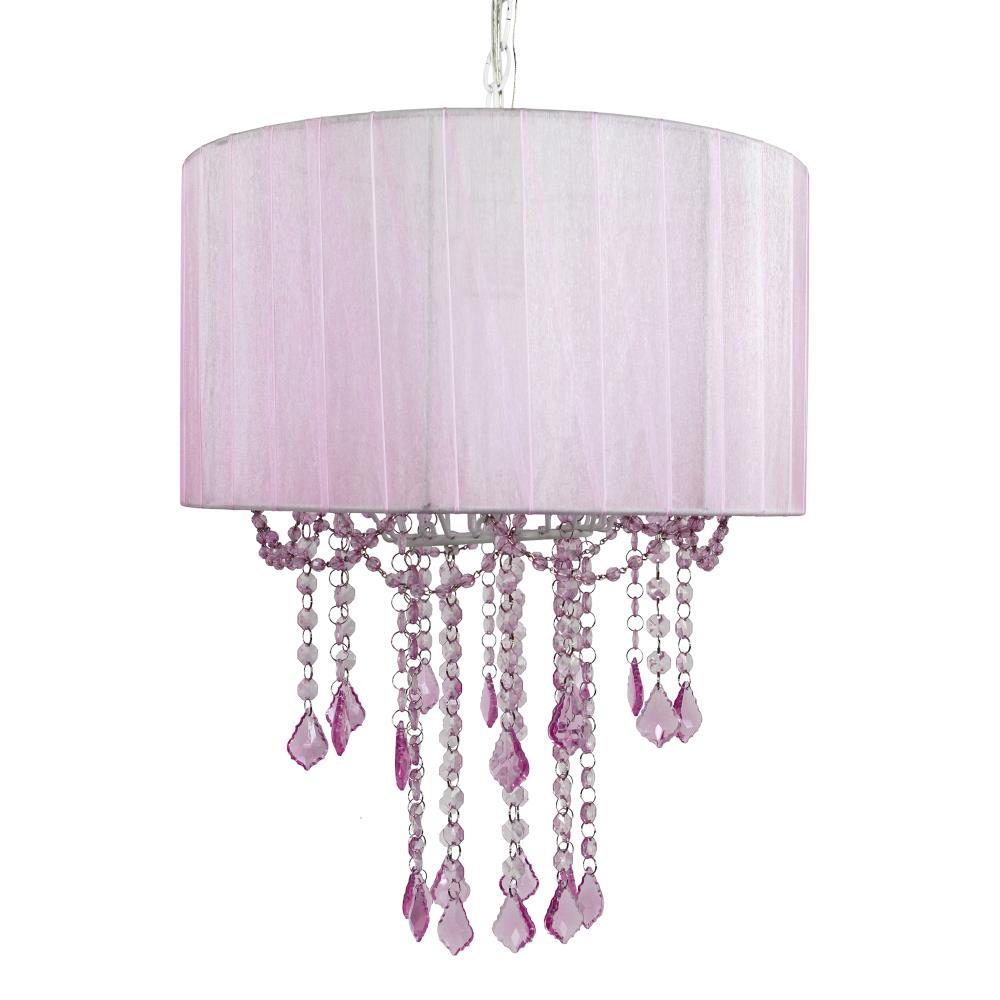 Tadpoles 1 Bulb Shaded Chandelier Pink