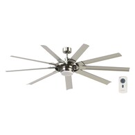 Slinger v2 72-in Brushed Nickel Color-changing LED Indoor/Outdoor Ceiling Fan with Light Kit Remote (9-Blade)