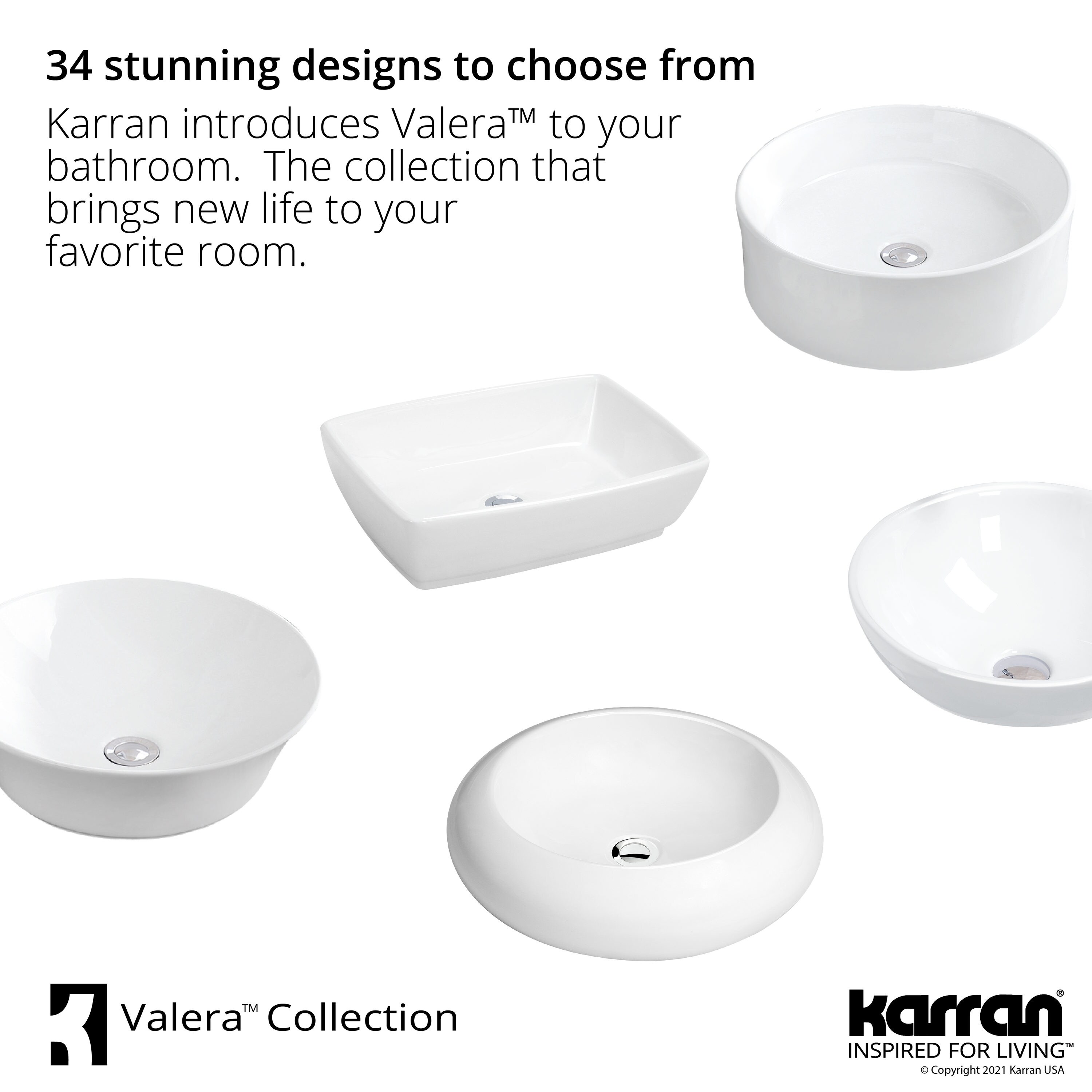 Karran Valera White/Glossy Vessel Round Modern Bathroom Sink (14.125-in x 14.125-in)
