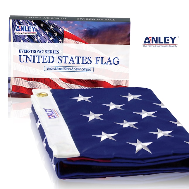 ANLEY American US Flag 4x6 Foot Nylon Embroidered Stars and Sewn Stripes 