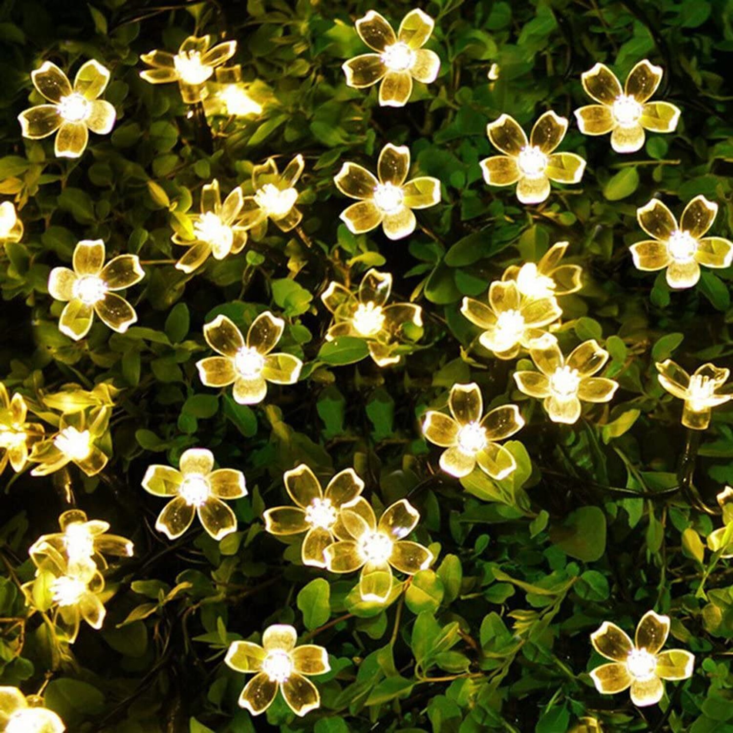 Solar String Lights Blossom Flower Fairy Christmas Lights for Outdoor Decoration 