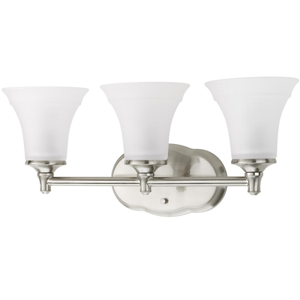 Delta 5 Light Satin Nickel With Frosted White Glass Vanity LED Bath Wall $354 