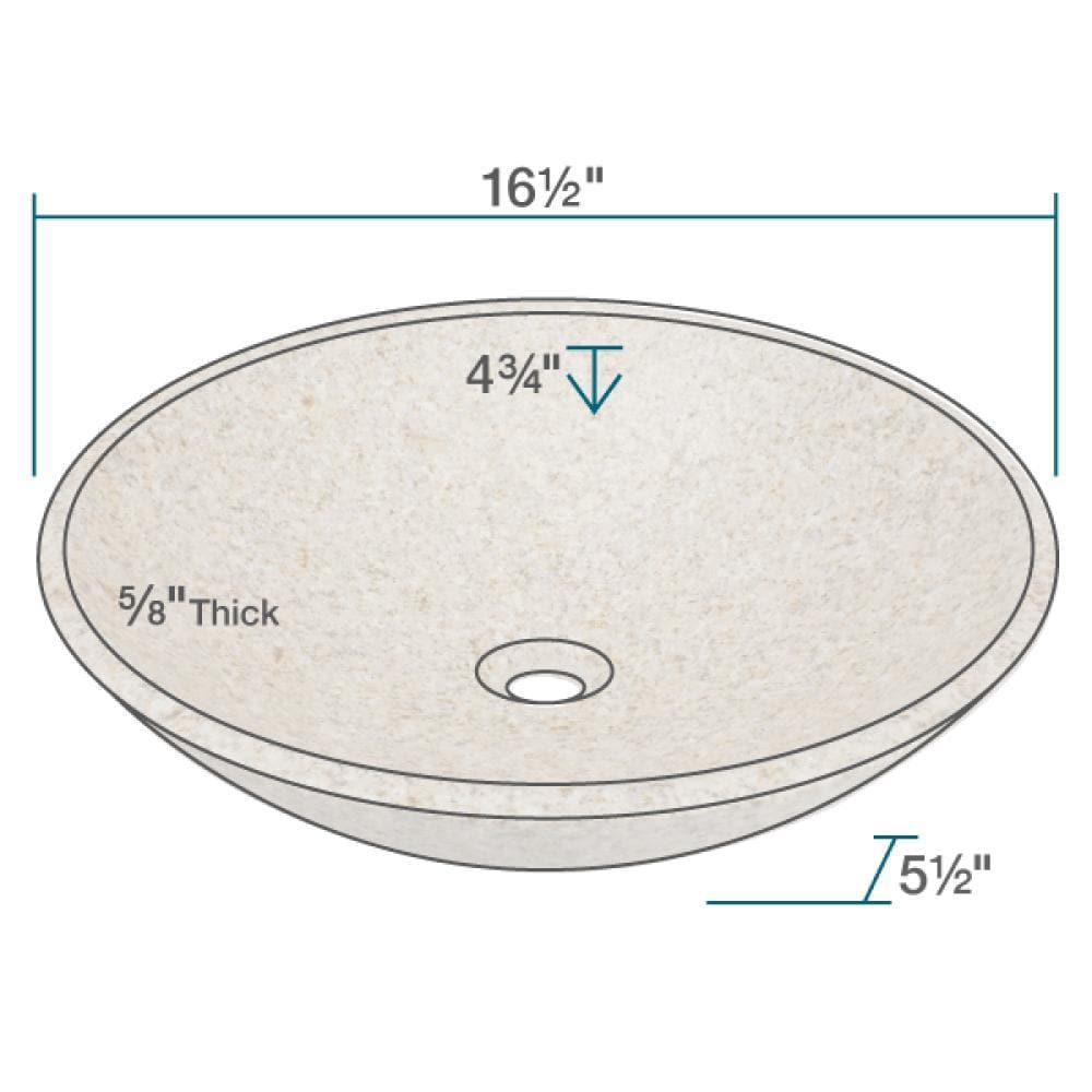 MR Direct Tan Granite Vessel Round Modern Bathroom Sink (16.5-in x 16.5-in)