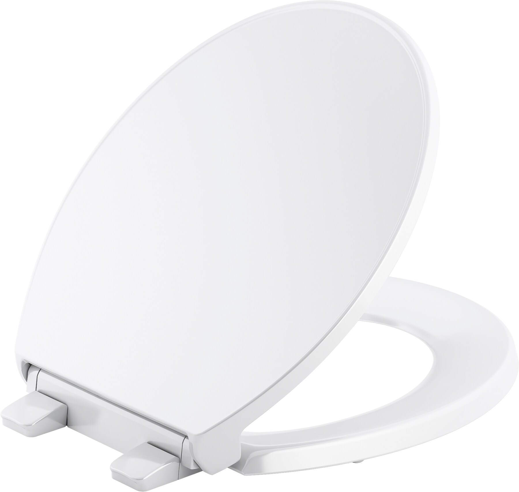 Kohler Elongated Closed Front Toilet Seat Quiet Soft Cover White Wood Hardware 