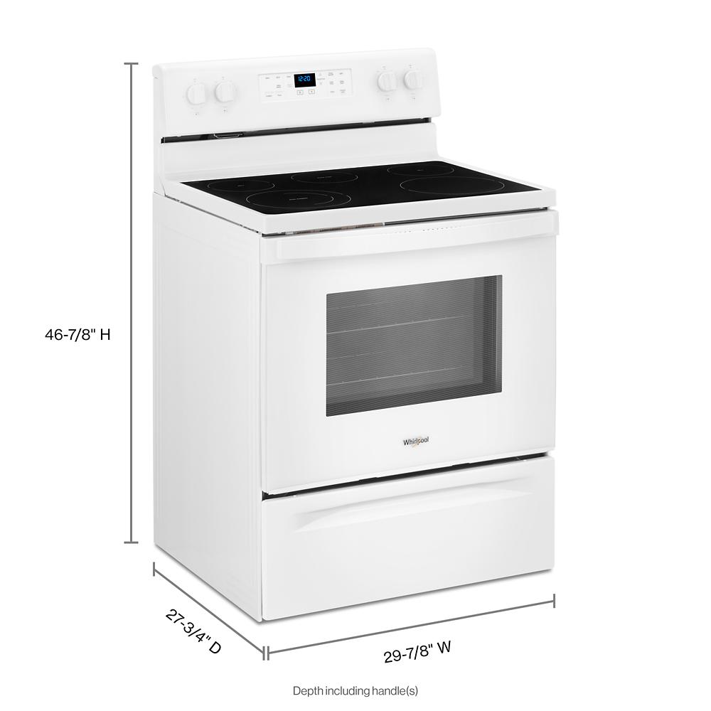 Diagnostiseren Triviaal Aankondiging Whirlpool 5.3-cu ft Freestanding Self-Cleaning Electric Range with Frozen  Bake Technology - White in the Single Oven Electric Ranges department at  Lowes.com