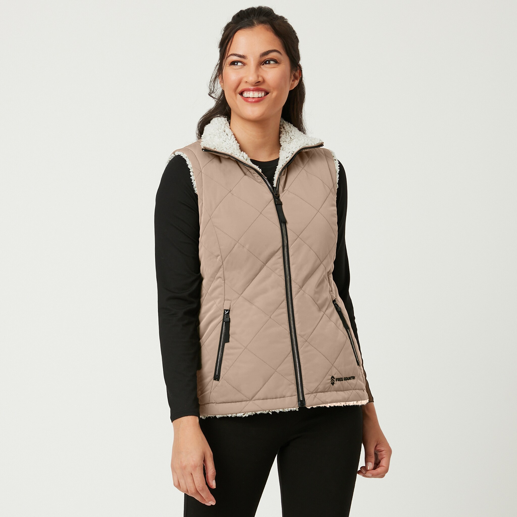 Free Country Women's White Polyester Insulated Vest (Medium) in the Work  Jackets & Coats department at Lowes.com