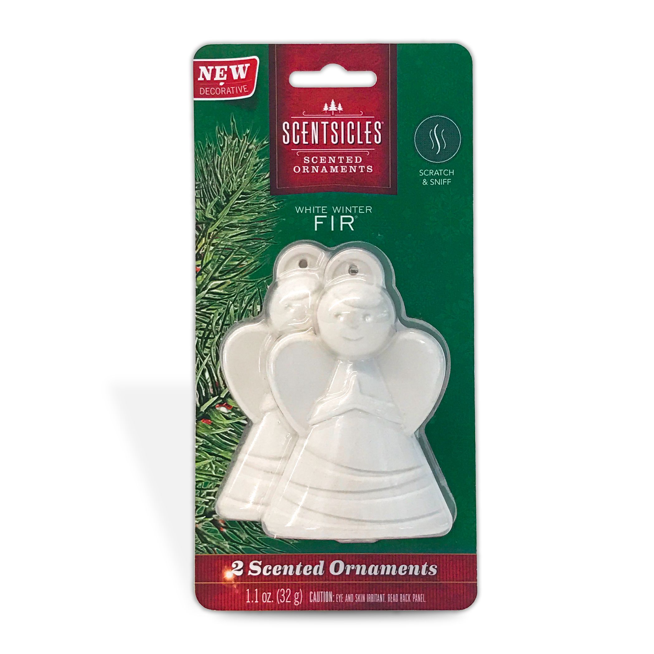 Smells Like Christmas 2 Pk Scentsicles Angel Scented Ornaments,White Winter Fir 