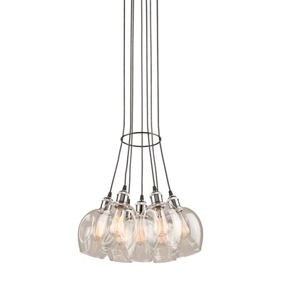 ARTCRAFT Clearwater 7-Light Polish Nickel and Black Vintage Chandelier ARTCRAFT Clearwater 7-Light Polish Nickel and Black Vintage Chandelier