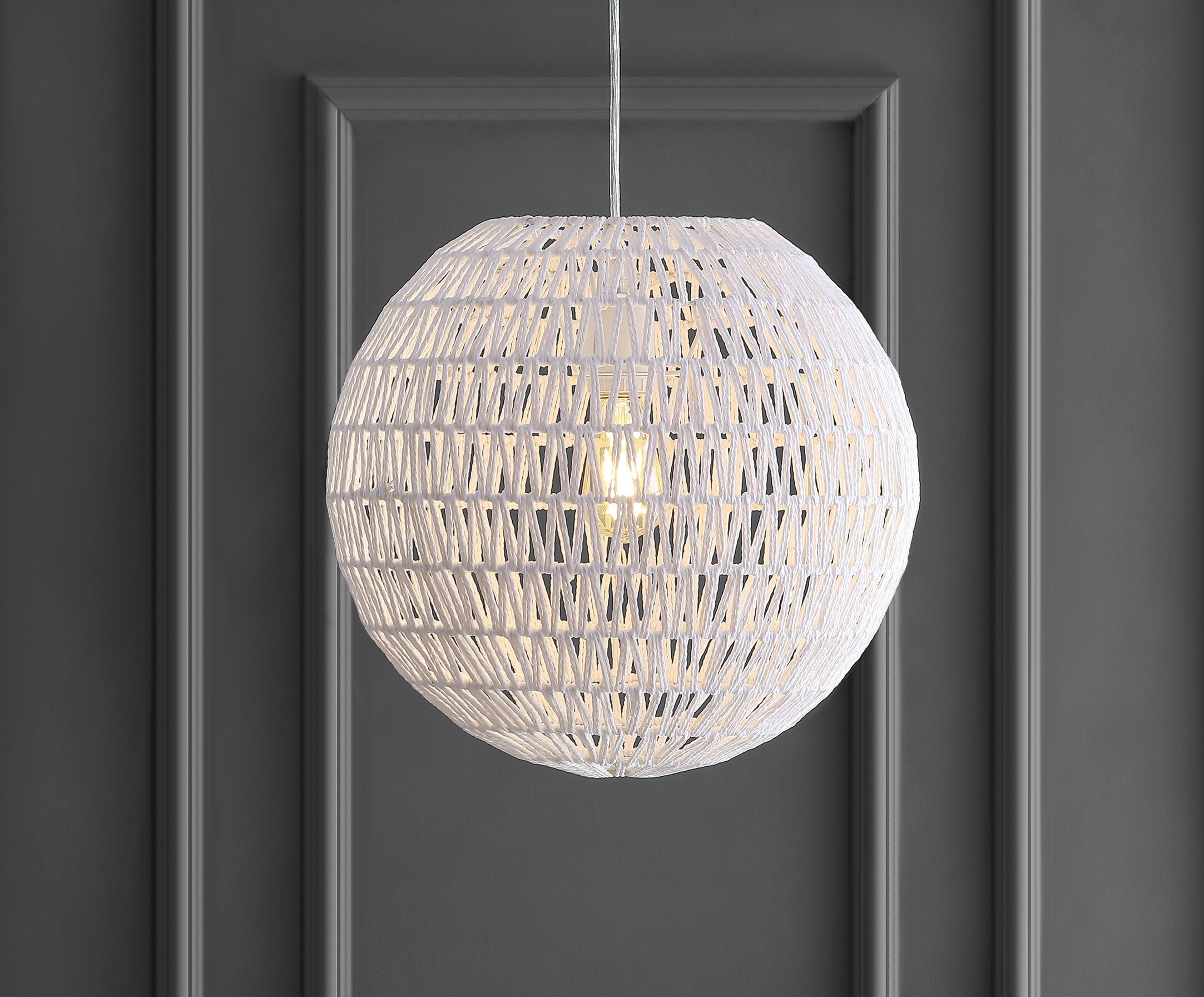 Paper crystal Imitation Wood LED Chandelier Pendant Light Ceiling Lamp White 
