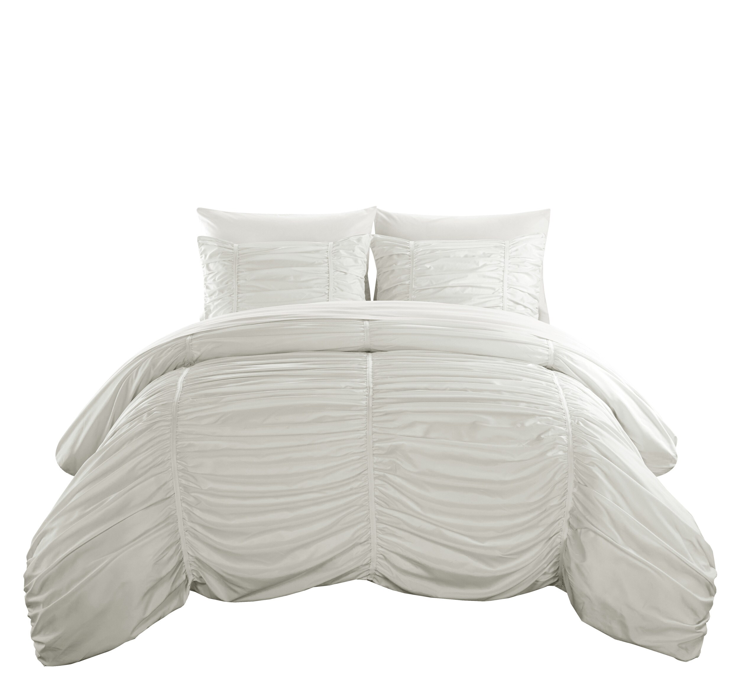 Chic Home Design Kaiah 3-Piece White Queen Comforter Set
