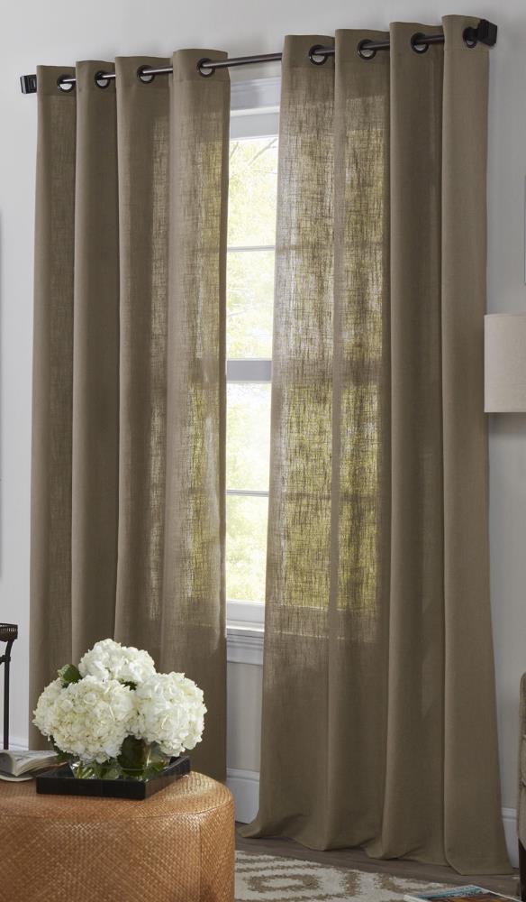 QUALITY BLOCKOUT EYELET CURTAINS Plant Tree Pattern double side pattern Camel 