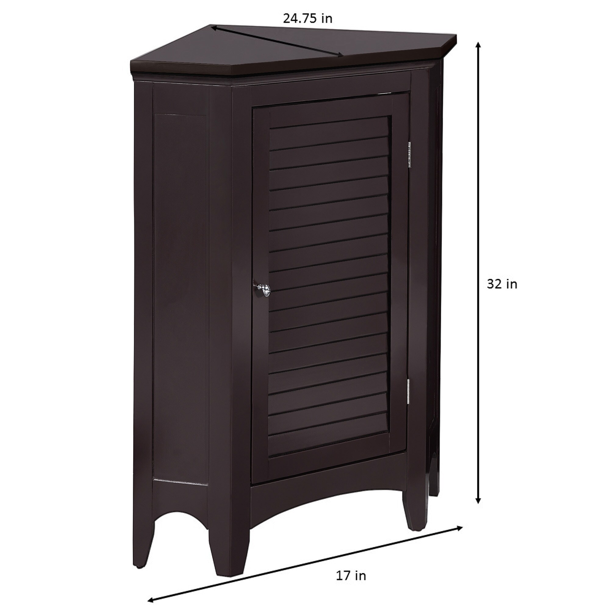 Slone Floor Cabinet/Cupboard with 2 Doors for Bathroom Storage White/Espresso 