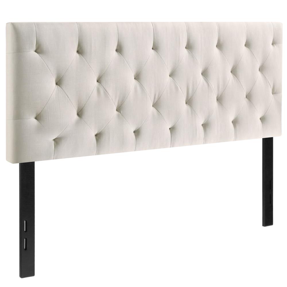 off white fabric headboard