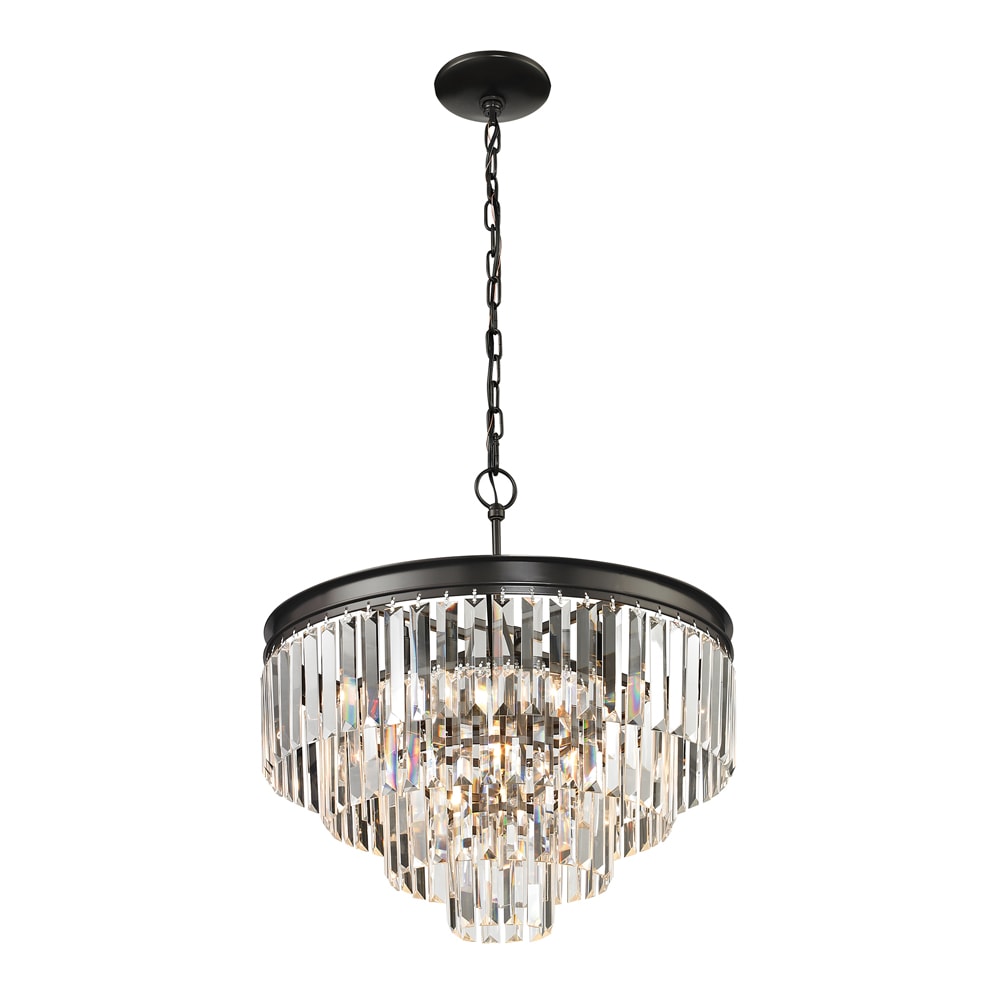 oil rubbed bronze crystal pendant light