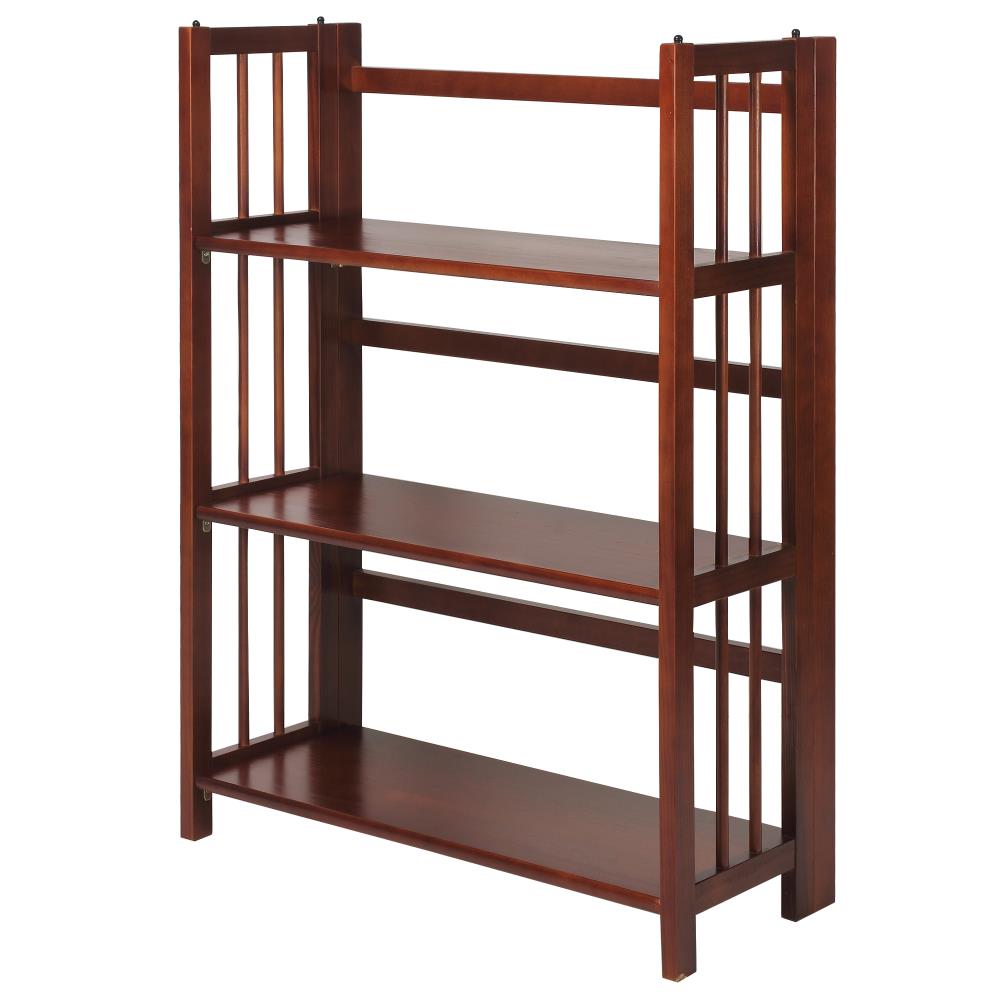 Walnut Casual Home 3-Shelf Folding Bookcase