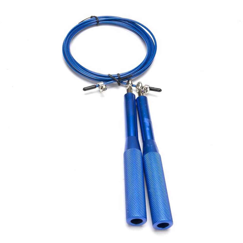 Blue RAPIDE Fitness Adjustable Cable Anti-Slip Jump Rope 