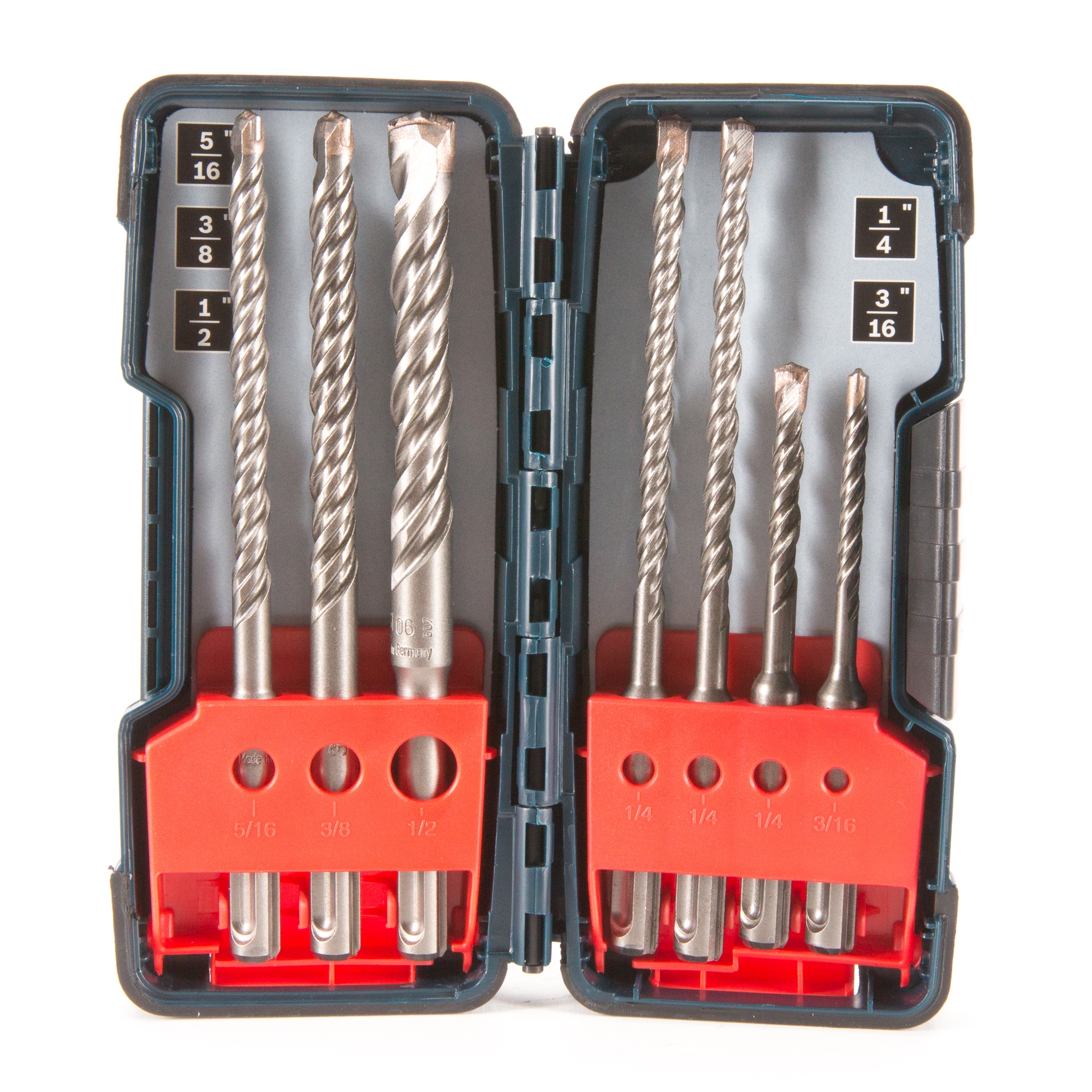 7 Piece wood drill bit set with integral Countersinks in wooden case 