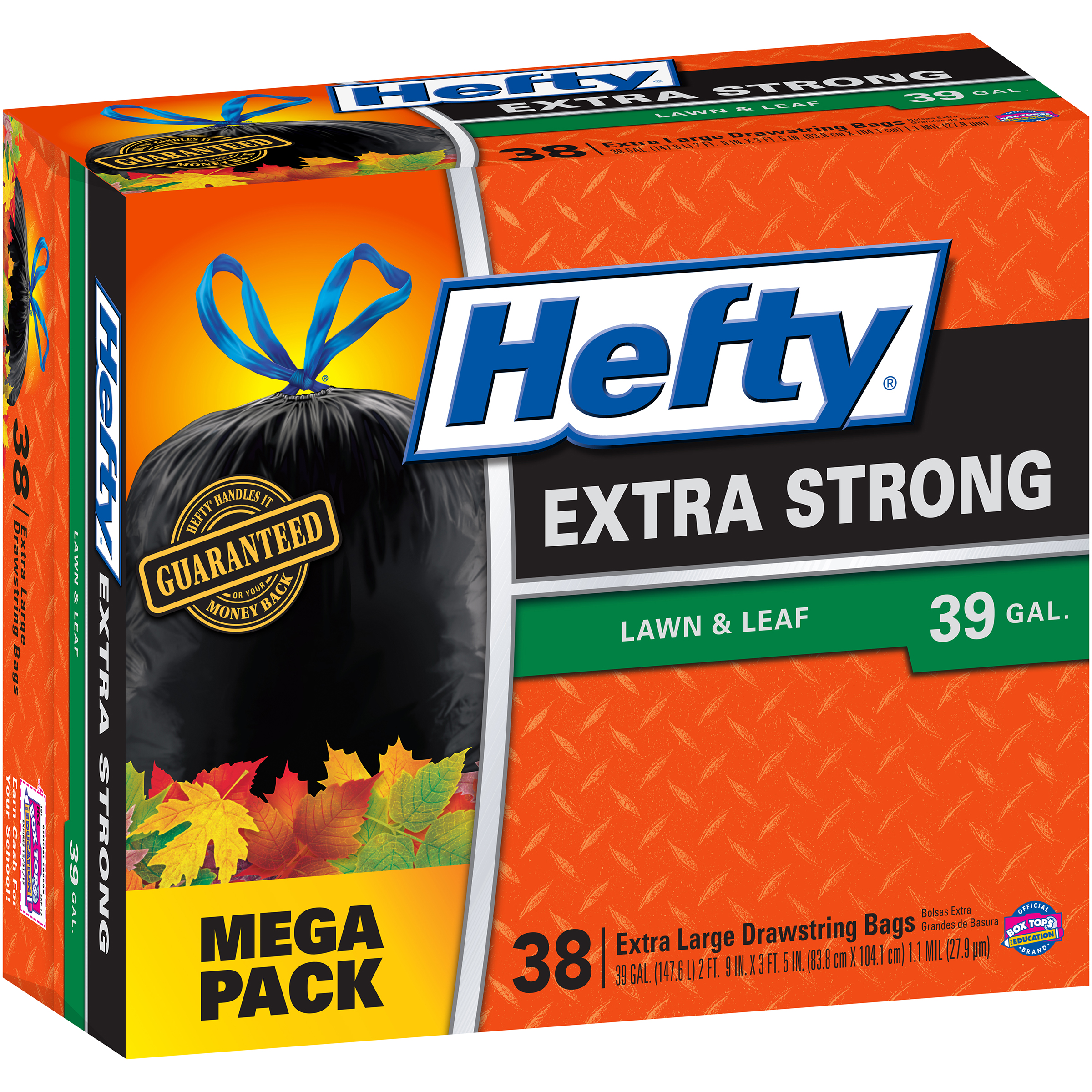 38 Count 39 Gallon Hefty Strong Lawn AND Leaf Trash Bags 