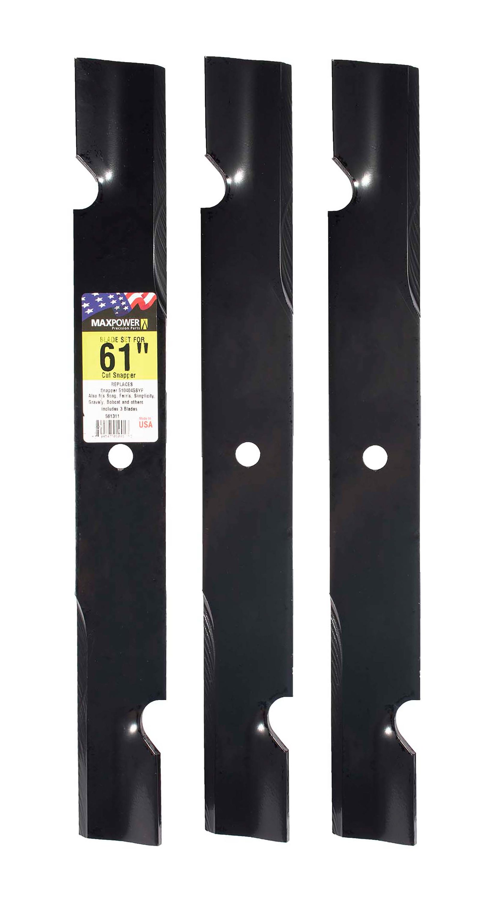 Windsor Requires 3 for 60" Deck Lesco Set of 3 Mower Blades Fits Gravely 
