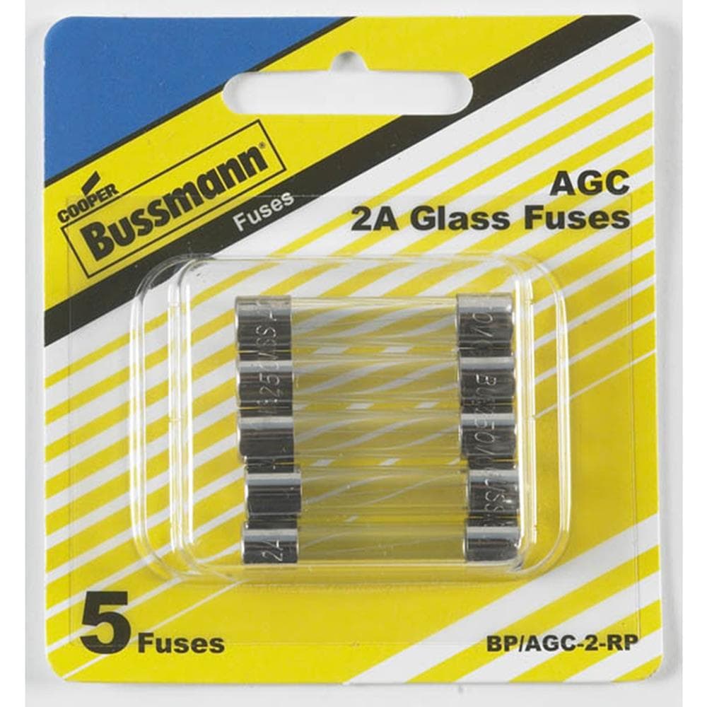 Lot of 10 Buss AGA2 Fuses 2 Amp 250 Volt  2 Boxes of 5 Each Fast Acting Bussmann 