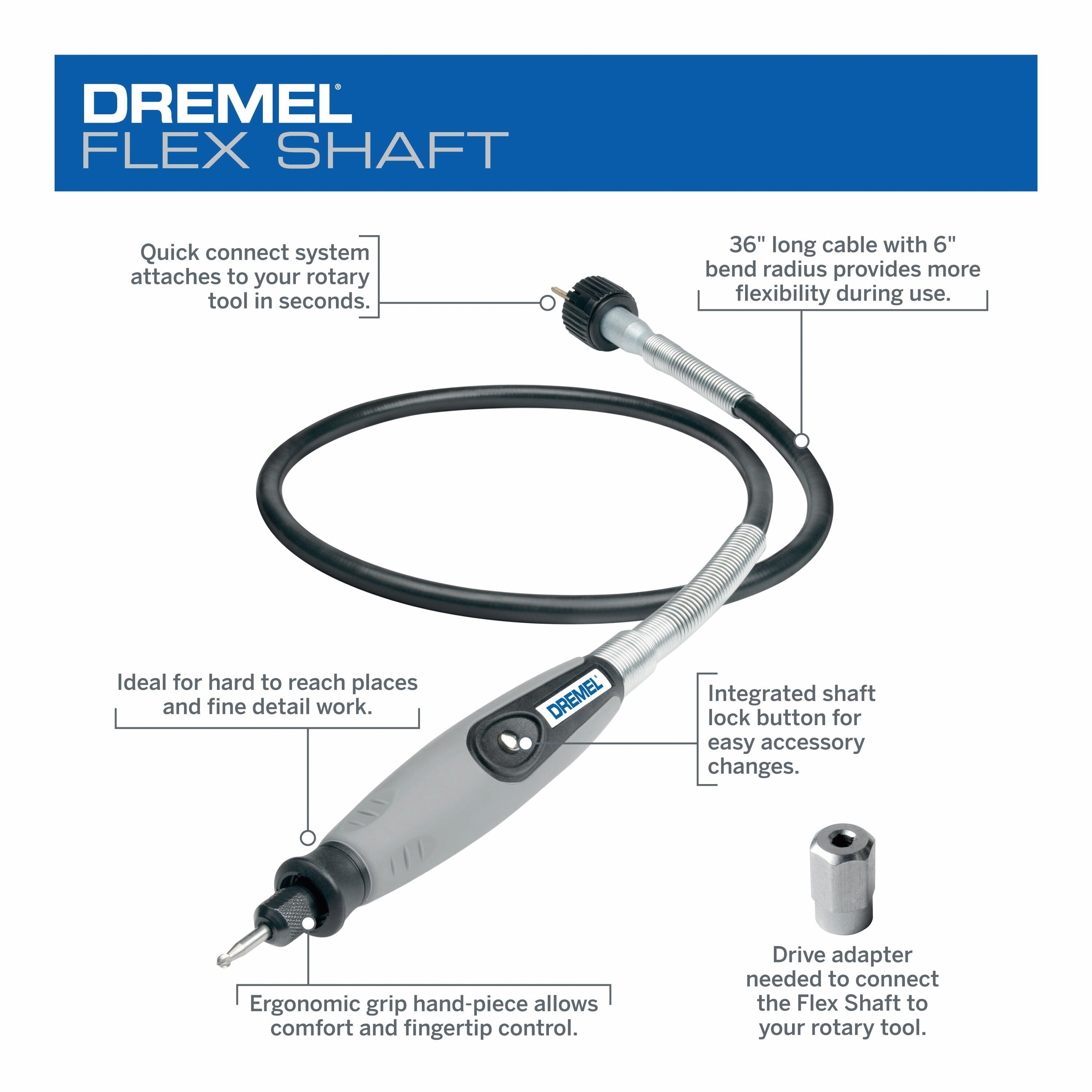 Dremel Dremal 36" Flexible Flex Shaft Rotary Multi Tool Attachment Oscillating