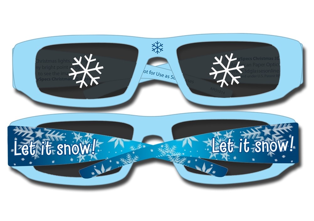 2 PAIR OF HOLIDAY SPECS 3D CHRISTMAS GLASSES YOU SELECT FROM 8 ASSORTED STYLES 