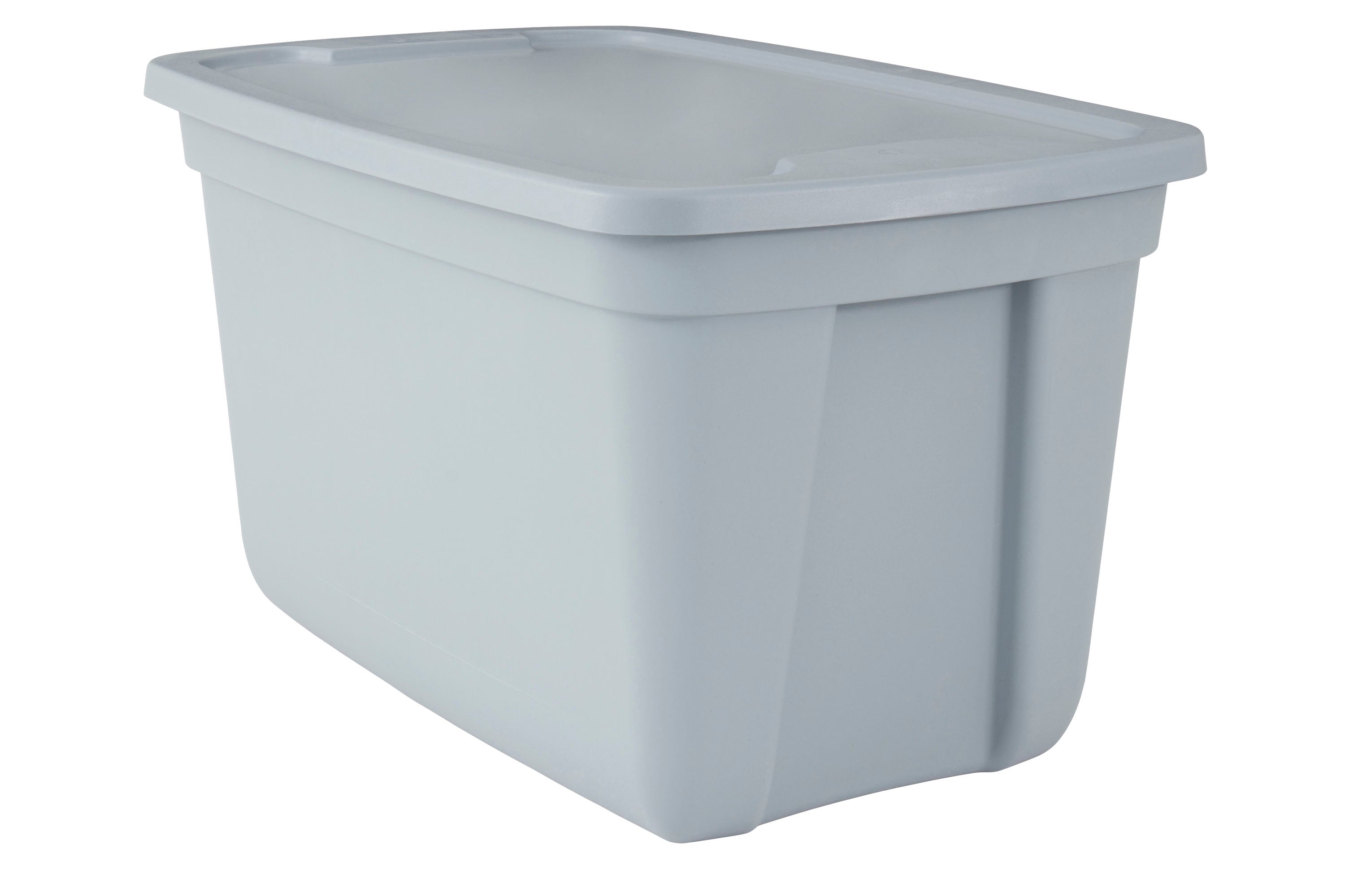 Gray Tote with Standard Snap Lid Container Storage Bin Easy 72-Quart 18-Gallon