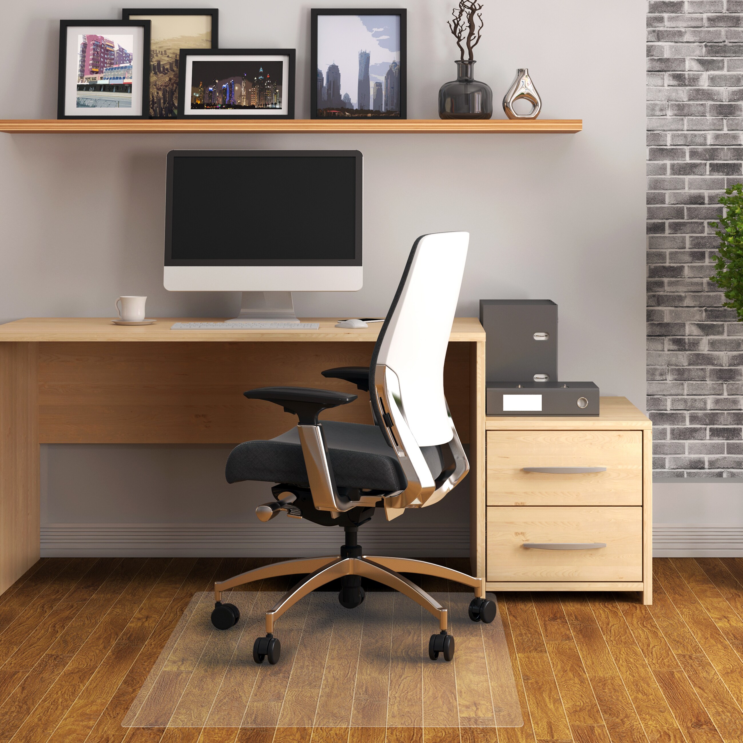 2 Size Home Chair Floor Mat Computer Desk Carpet PVC Plastic Transparent Office 