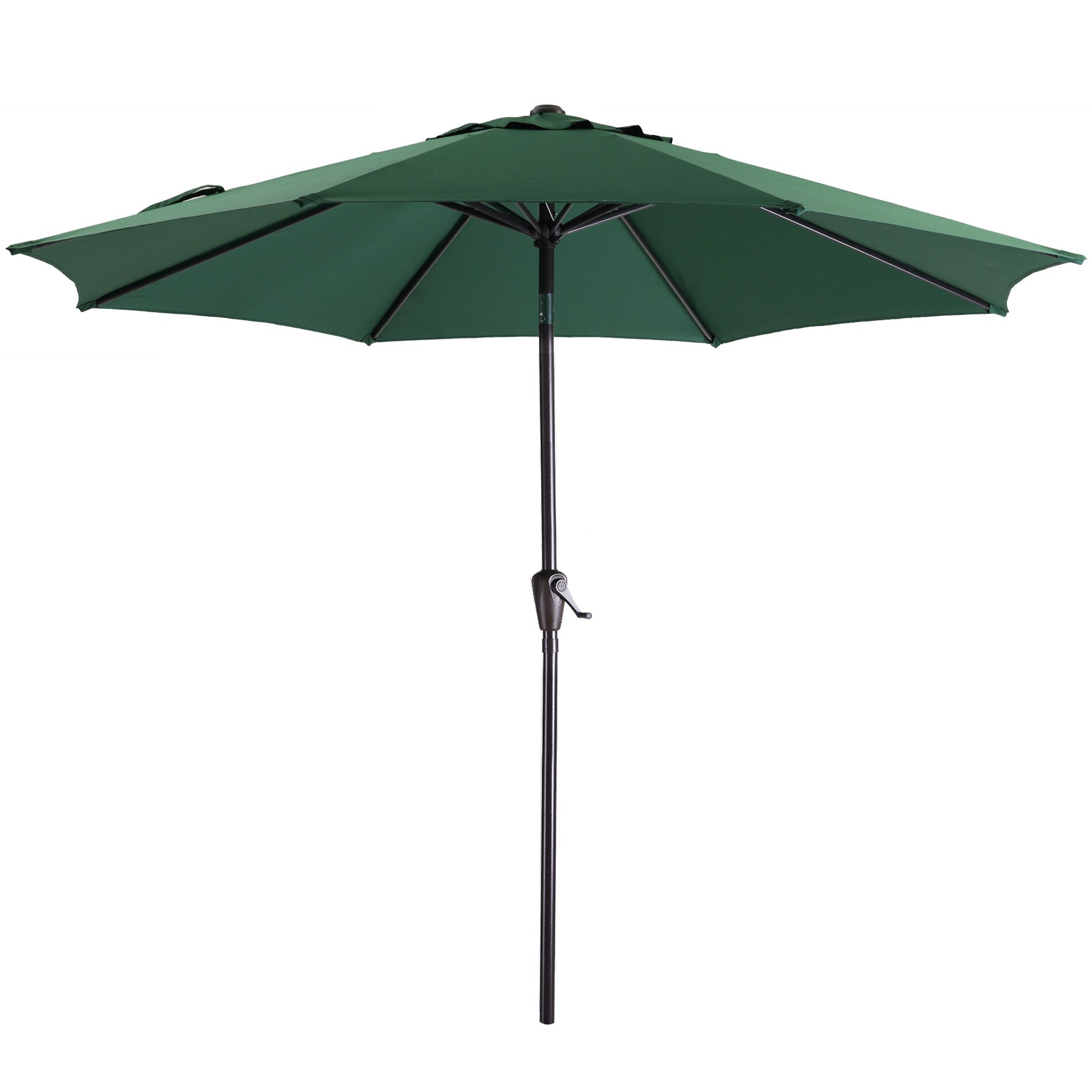 Blissun 9 Outdoor Aluminum Patio Umbrella Market Striped Umbrella with Push Button Tilt and Crank Black & White Stripe 