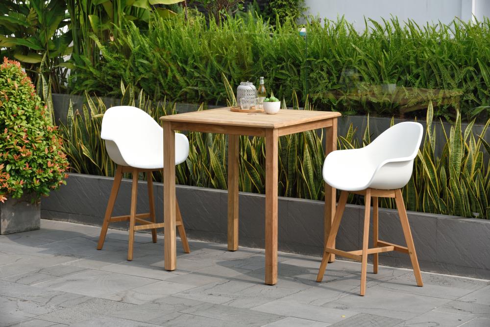 teak bar height patio set