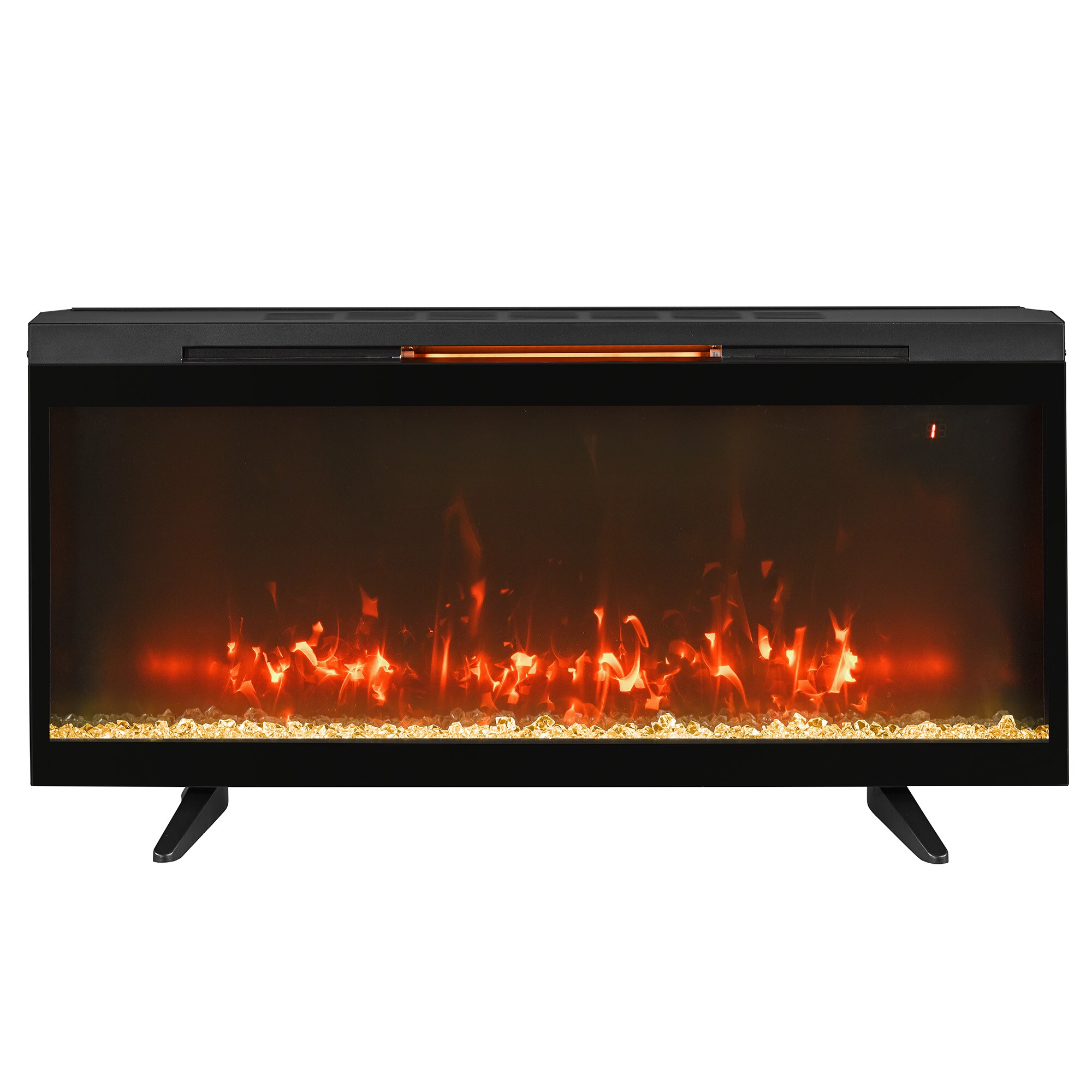 Lifesmart HW93233SMQR 42 Inch Infrared Wall Mount Electric Fireplace Black 