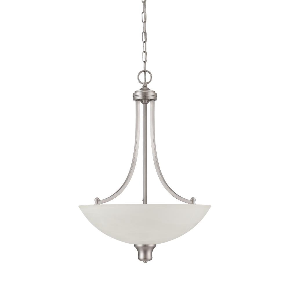 with Satin Nickel Finish Sunset Lighting F5455-53 Five Light Alton Chandelier Faux Alabaster Glass Dimmable 