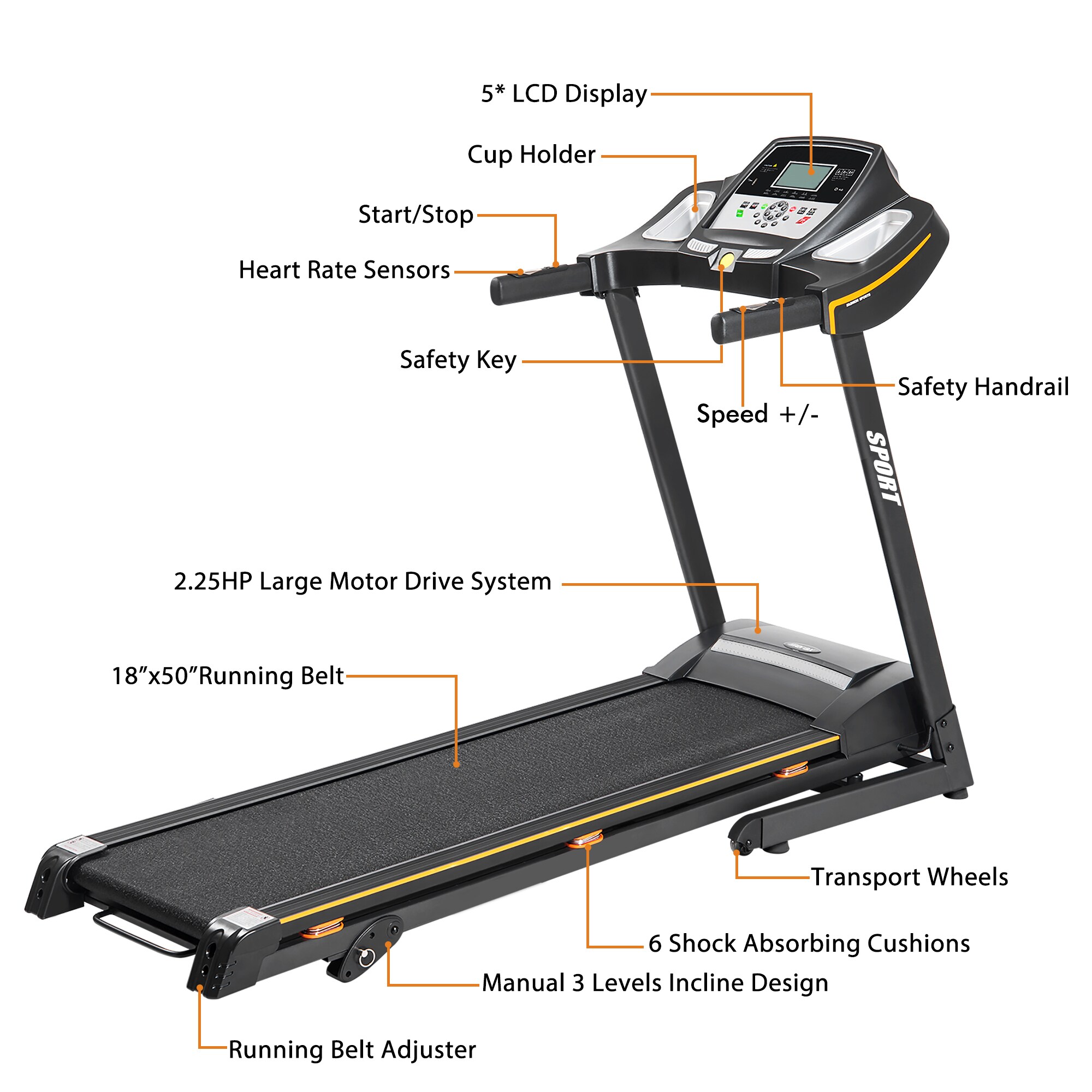 Sunny Health Fitness SF-T4400 Treadmill Motor Drive Belt 19" 