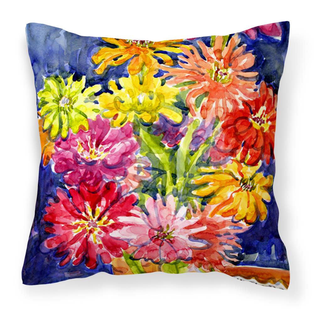 Graphic Flowers Throw Pillow
