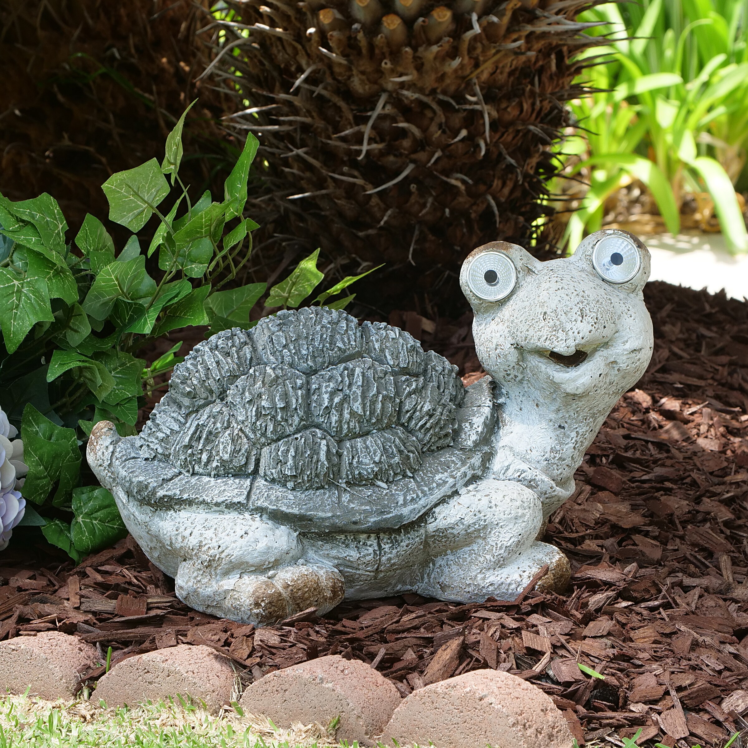Alpine Corporation 10-in H x 12-in W Gray Turtle Garden Statue in 