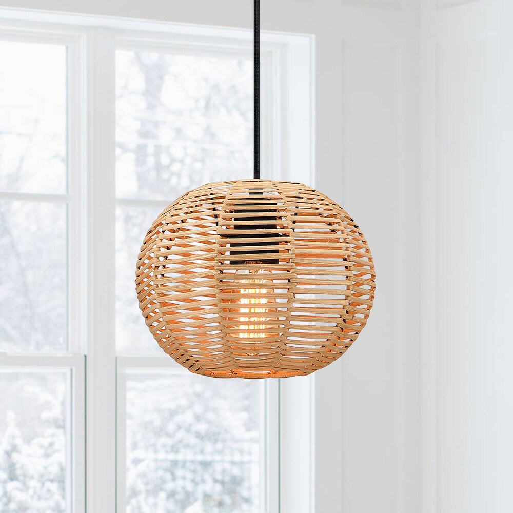 round rattan light