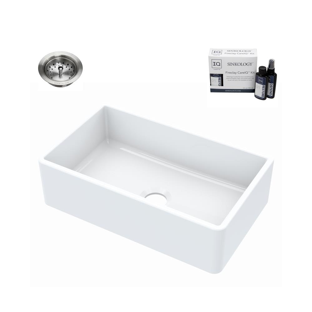 Sinkology Farmhouse Apron Front 30 In X 18 In Crisp White Single Bowl Kitchen Sink In The Kitchen Sinks Department At Lowes Com
