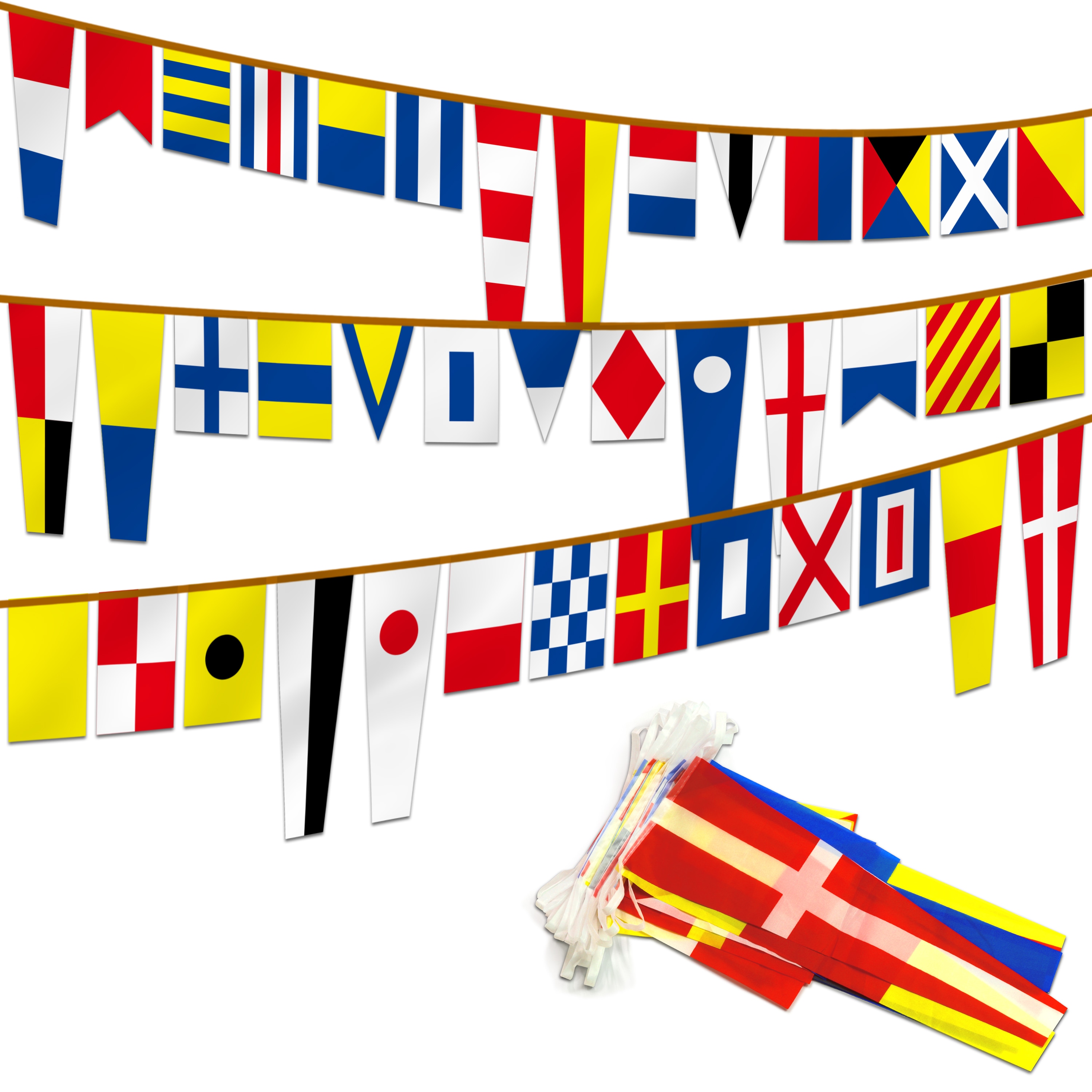 String of 40 flags Bunting Naval Signal Flags/ Flag 100% COTTON 38 Feet