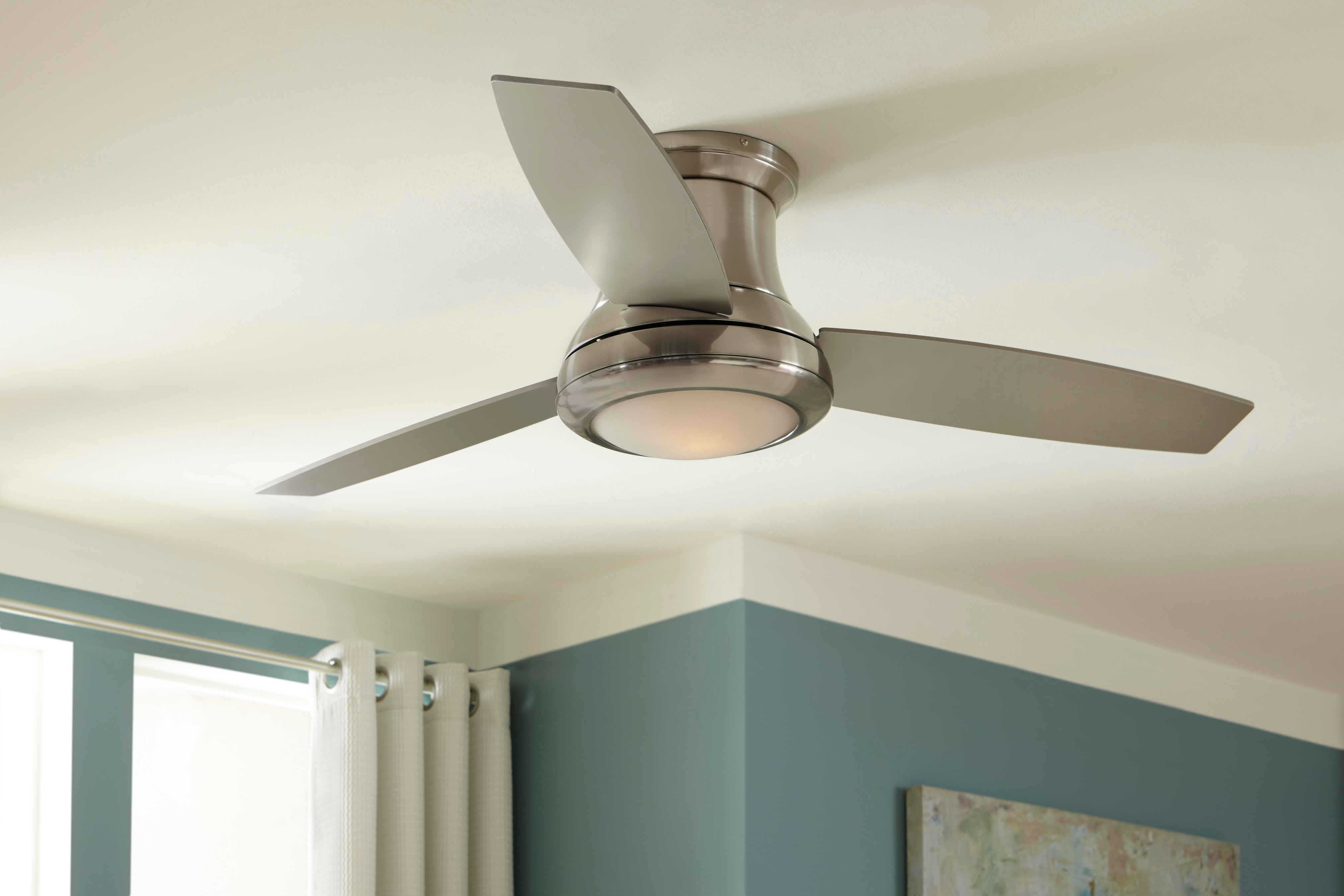 Harbor Breeze Sail Stream 52in Brushed Nickel Indoor Flush Mount