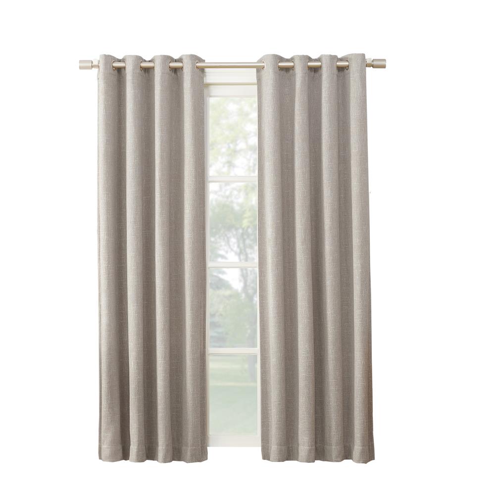 allen + roth 84-in Stone Polyester Blackout Thermal Lined Grommet Single  Curtain Panel in the Curtains & Drapes department at Lowes.com